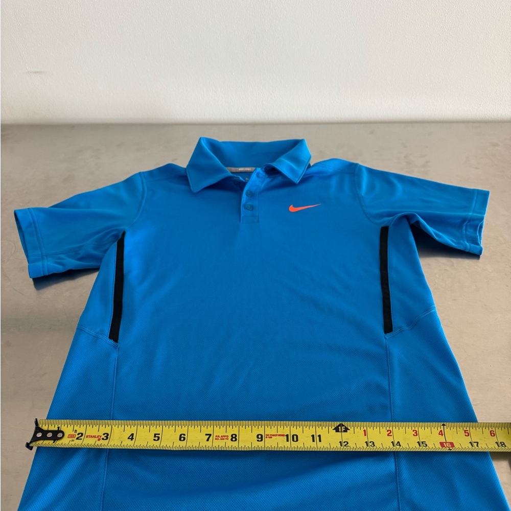 Nike Polo Shirt Blue and Orange Performance Fabric - Picture 6 of 9